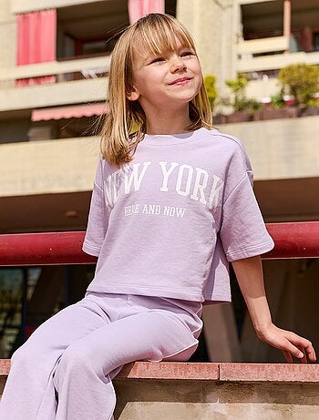 T-shirt crop à manches courtes