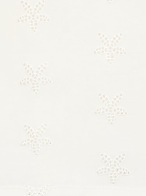 T-shirt crop avec broderie anglaise - Kiabi