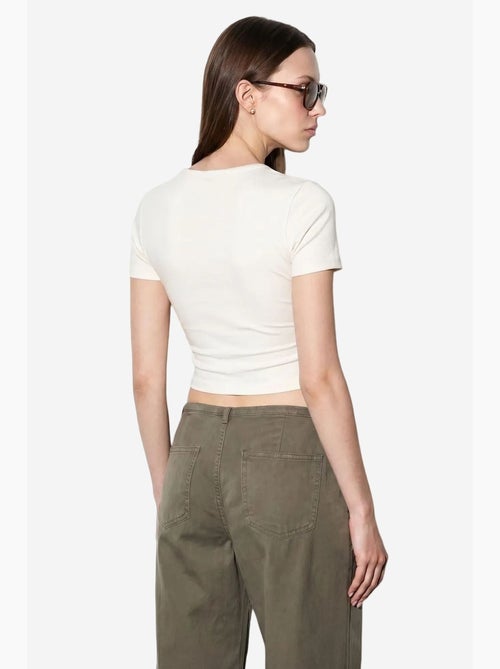 T-shirt crop en jersey coupe ajustée dilvin - Kiabi