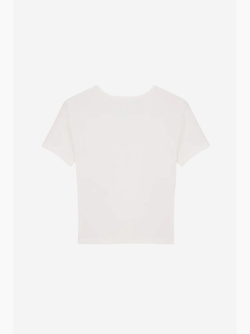 T-shirt crop en jersey coupe ajustée dilvin Crème - Kiabi