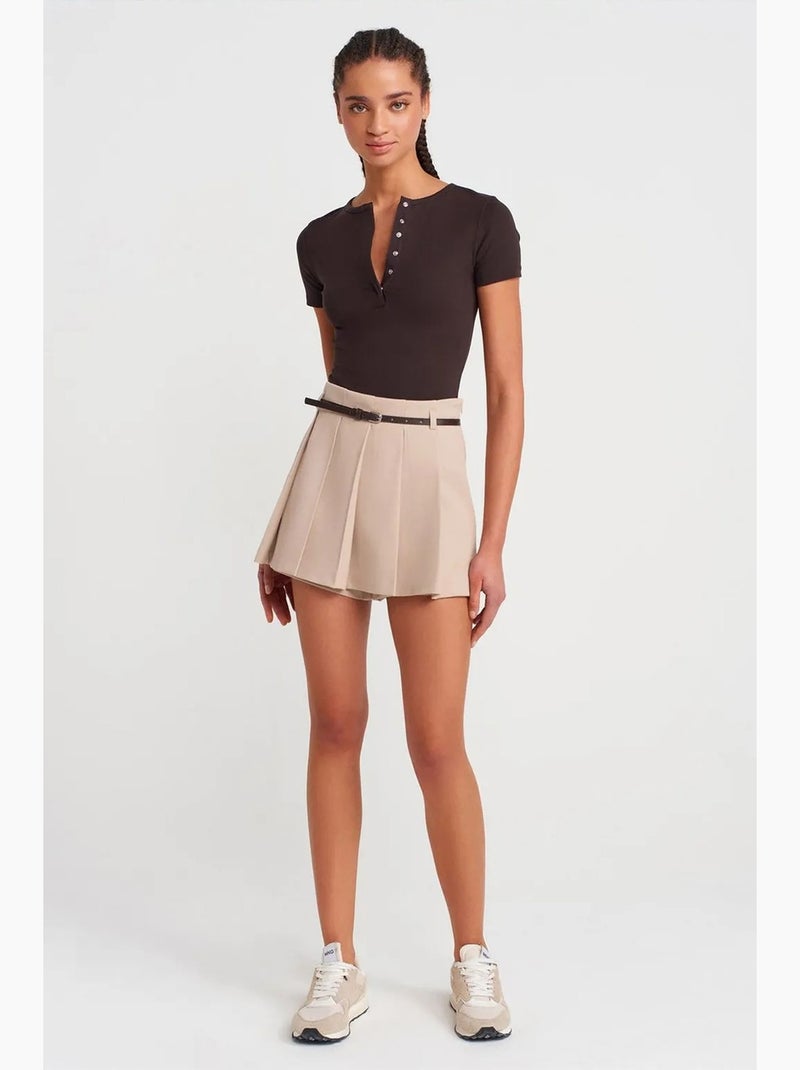T-shirt crop en jersey coupe ajustée dilvin Marron foncé - Kiabi