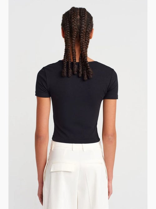 T-shirt crop en jersey coupe ajustée dilvin - Kiabi