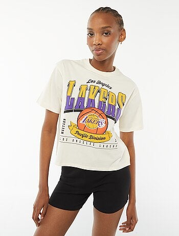 T-shirt crop 'Lakers' à manches courtes