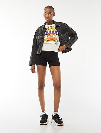 T-shirt crop 'Lakers' à manches courtes