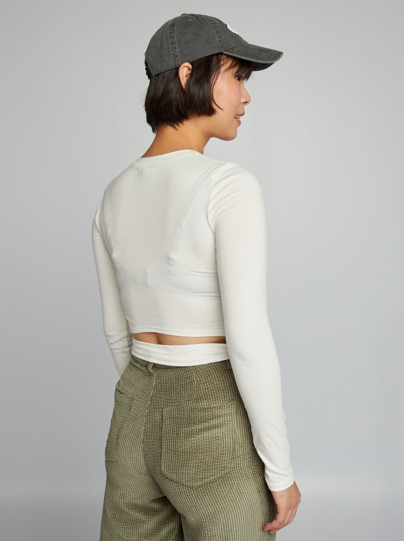 T-shirt crop top Blanc - Kiabi