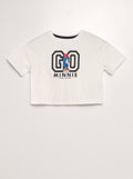 T-shirt crop top 'Minnie' Blanc - Kiabi