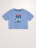T-shirt crop top 'Minnie' Bleu - Kiabi