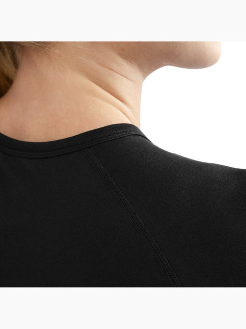 T-shirt crop top sport manches courtes sans couture femme fitness femme attitude - Kiabi