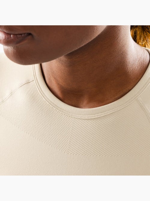 T-shirt crop top sport manches courtes sans couture femme fitness femme steam - Kiabi