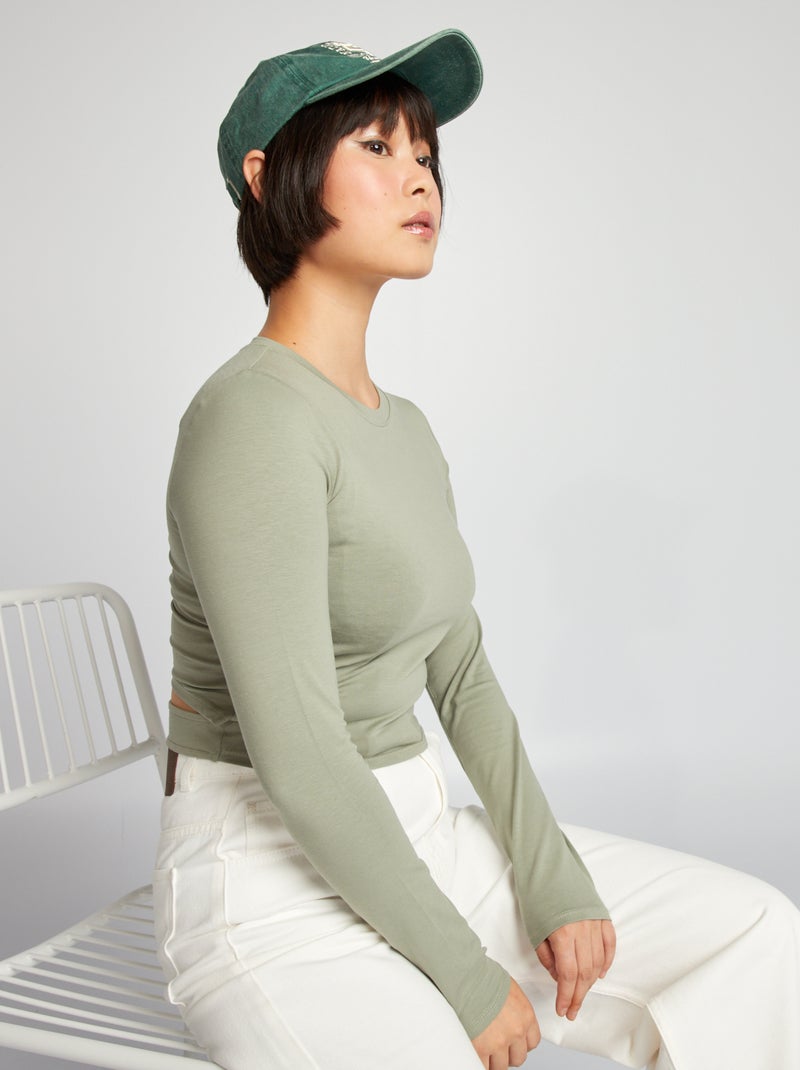 T-shirt crop top Vert - Kiabi