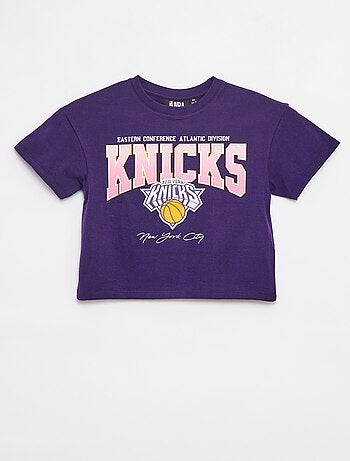 T-shirt cropped à manches courtes 'NBA'