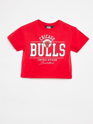 T-shirt cropped à manches courtes 'NBA'