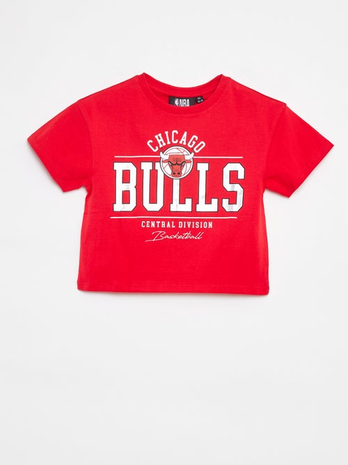 T-shirt cropped à manches courtes 'NBA' - Kiabi