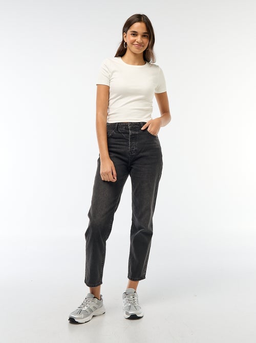 T-shirt cropped manches courtes - Kiabi