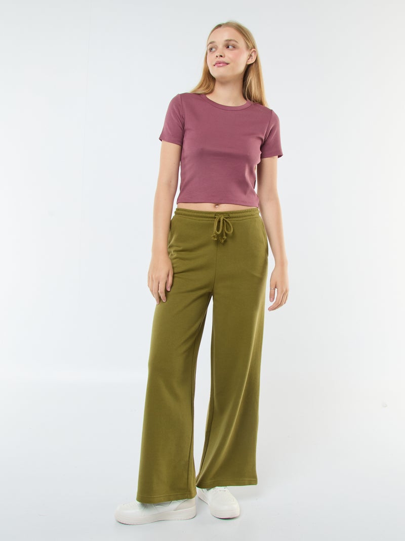 T-shirt cropped manches courtes Rose - Kiabi