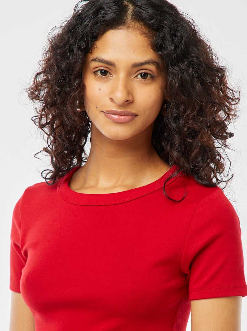 T-shirt Rouge Morgan Manches Courtes Taille S - Occasion Très Bon état Pour Femme