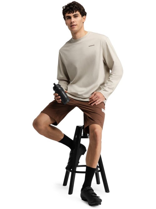 T-shirt cyclisme gravel coton manches longues homme cyclisme homme rutted - Kiabi