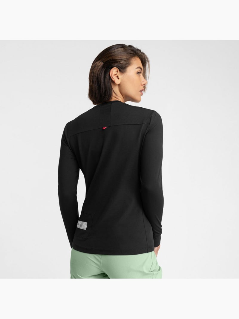 T-shirt cyclisme gravel manches longues femme cyclisme femme alder Noir - Kiabi