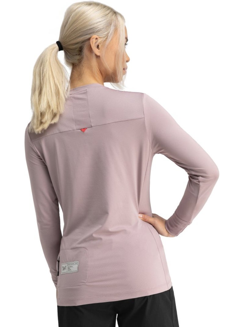 T-shirt cyclisme gravel manches longues femme cyclisme femme altiplano Violet - Kiabi