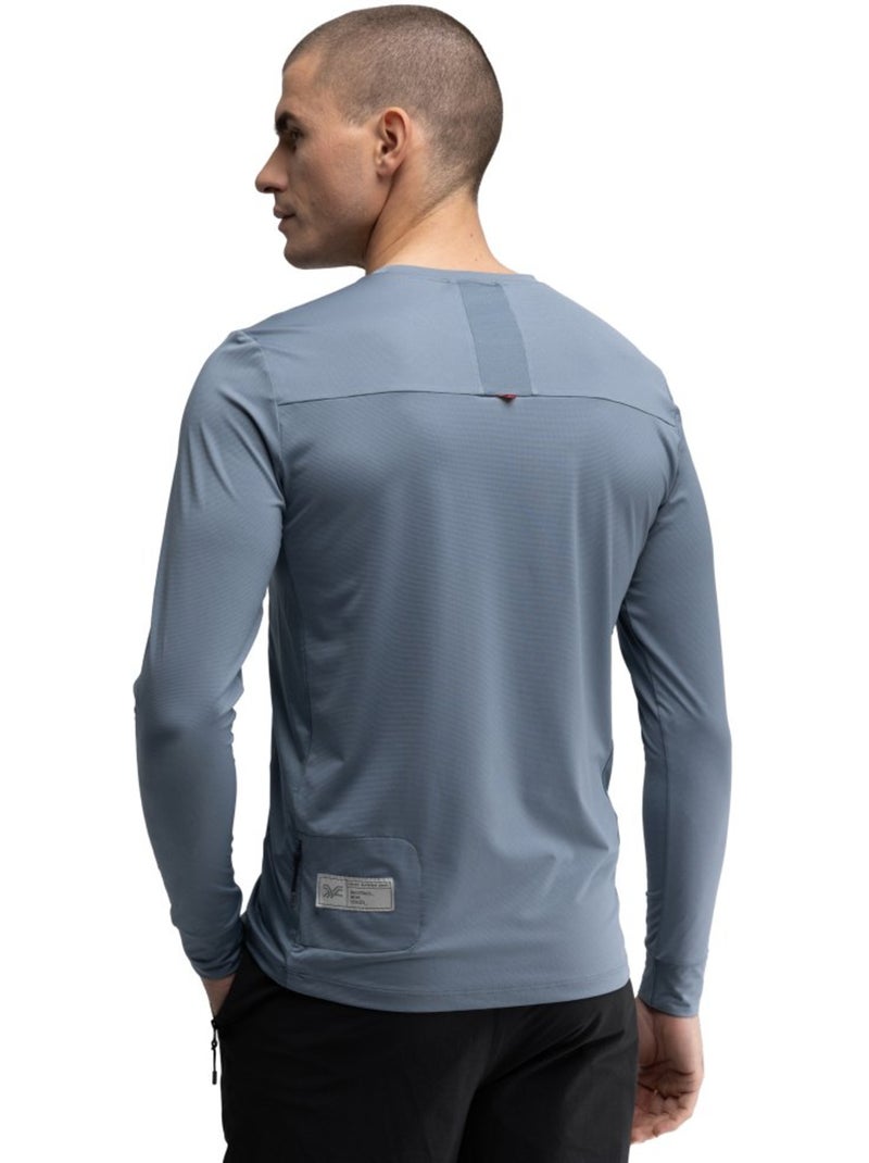 T-shirt cyclisme gravel manches longues homme cyclisme homme cáucaso Bleu - Kiabi