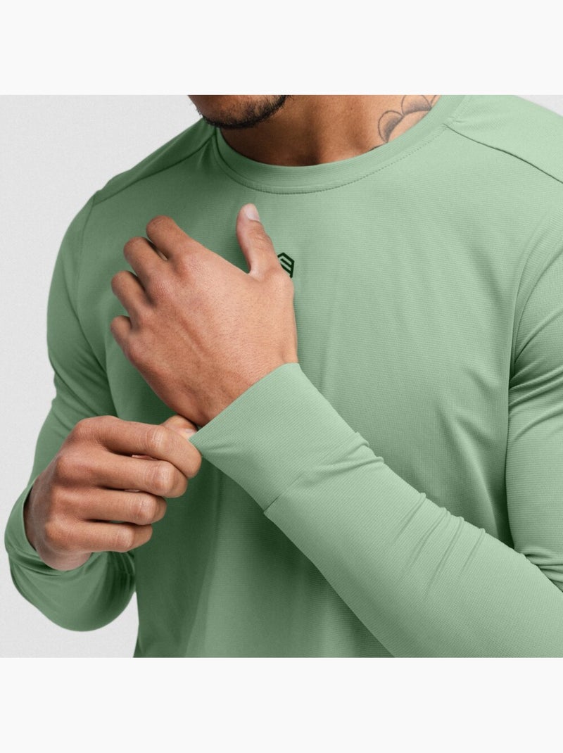 T-shirt cyclisme gravel manches longues homme cyclisme homme spruce Vert - Kiabi
