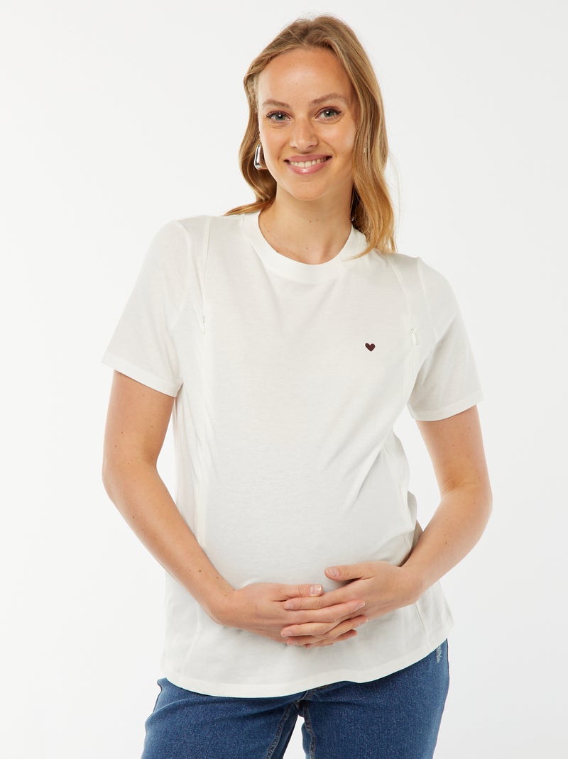 T-shirt d'allaitement blanc - Kiabi