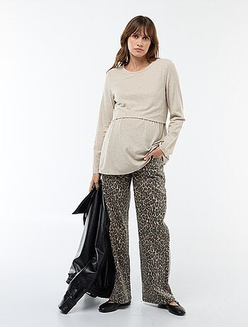 T-shirt d'allaitement côtelé