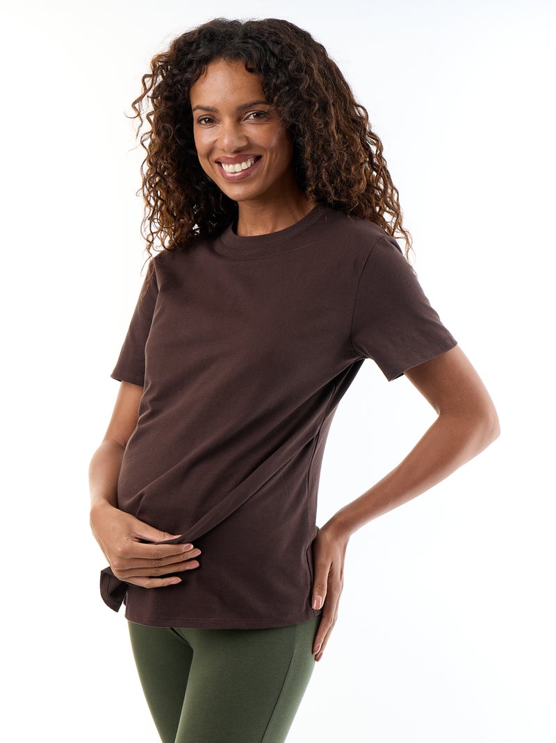 T-shirt d'allaitement Marron - Kiabi