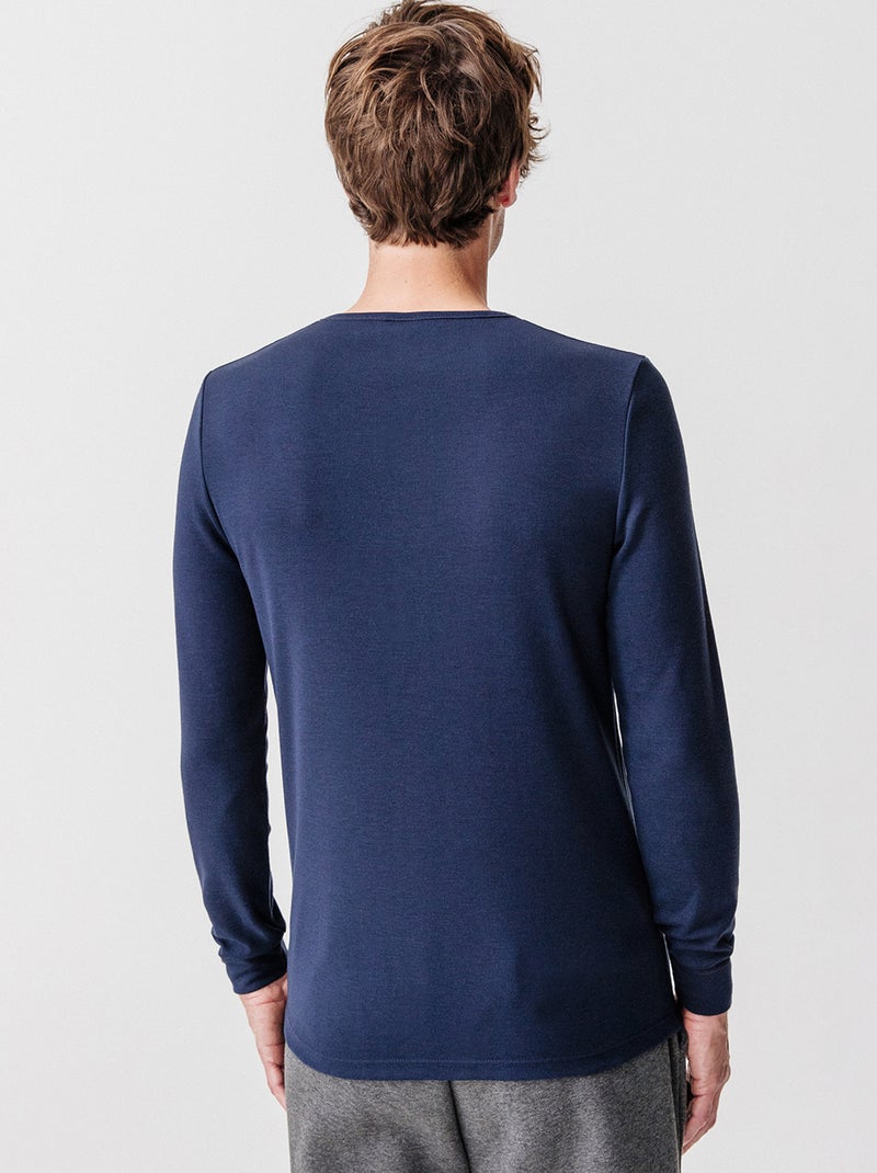 T-shirt 'Damart' thermolactyl niveau 3 bleu marine - Kiabi
