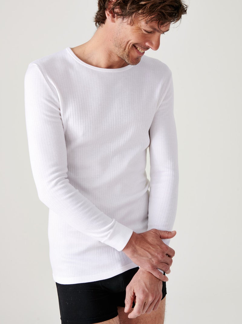 T-shirt 'Damart' thermolactyl niveau 4 blanc - Kiabi