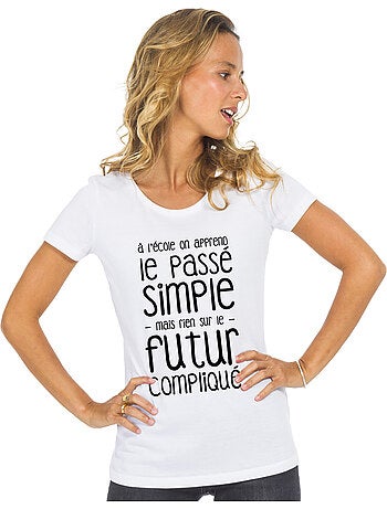 T-shirt Dames - A L'ÉCOLE ON APPREND LE PASSÉ SIMPLE