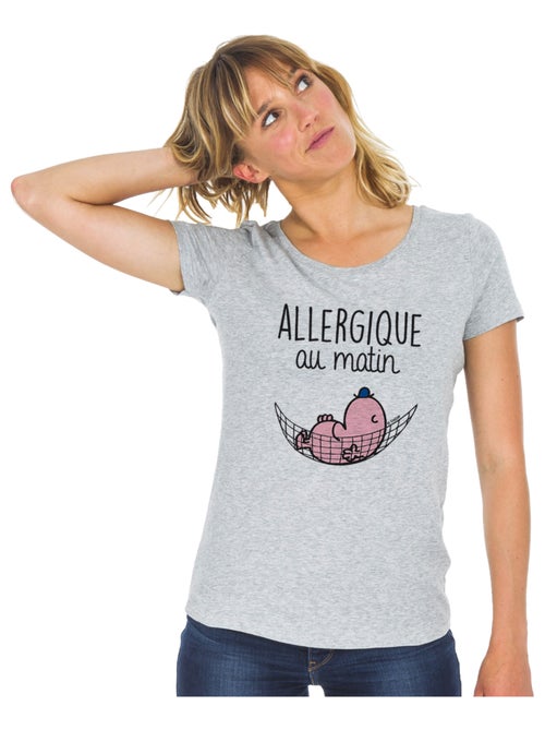 T-shirt Dames - ALLERGIQUE AU MATIN - Kiabi