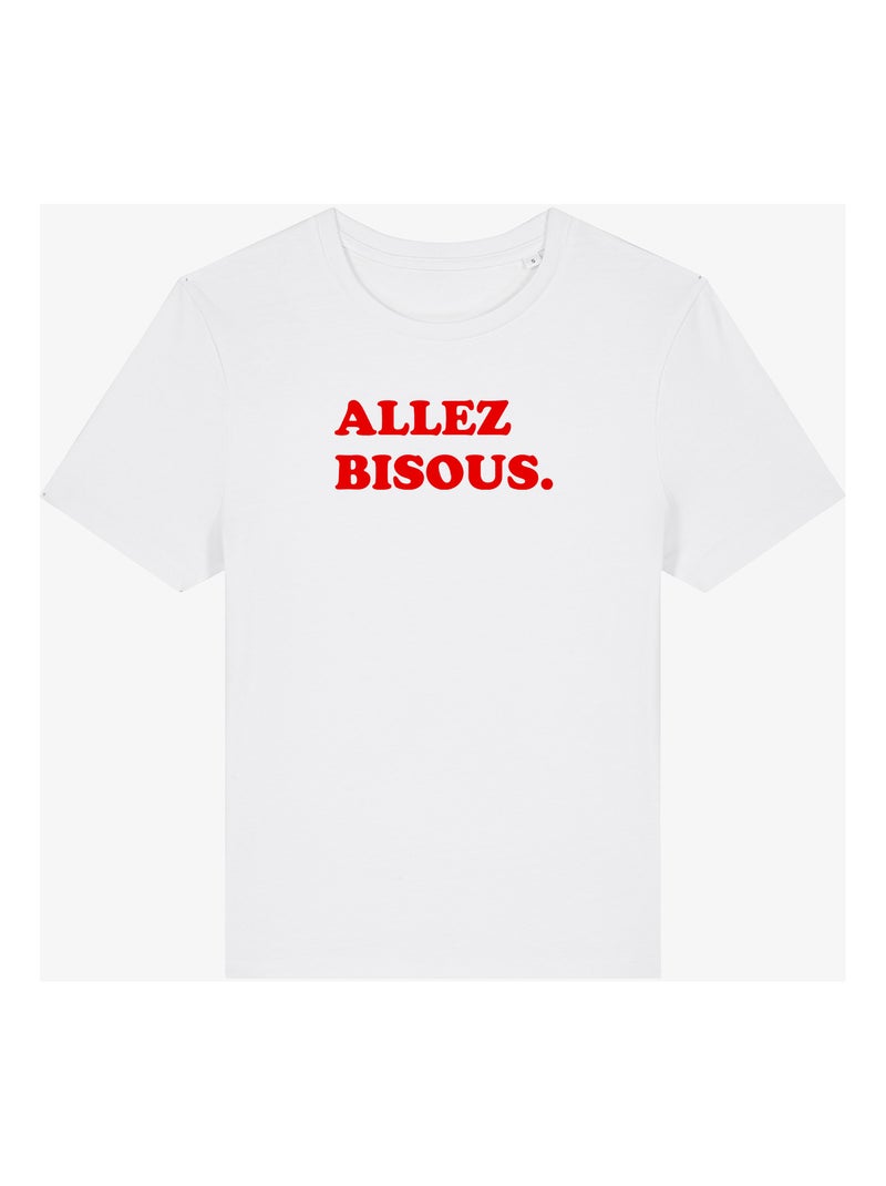 T-shirt Dames - ALLEZ BISOUS Wit - Kiabi