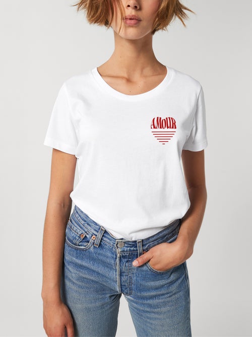 T-shirt Dames - AMOUR COEUR 2 - Kiabi