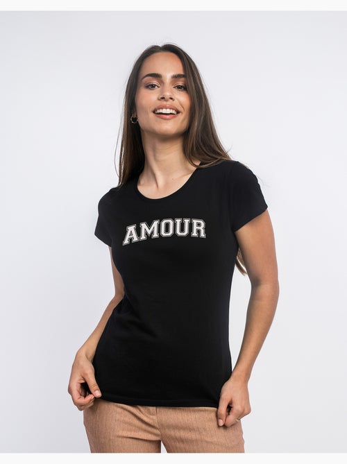 T-shirt Dames - AMOUR TYPO USA - Kiabi T-shirt Dames - AMOUR TYPO USA - Kiabi