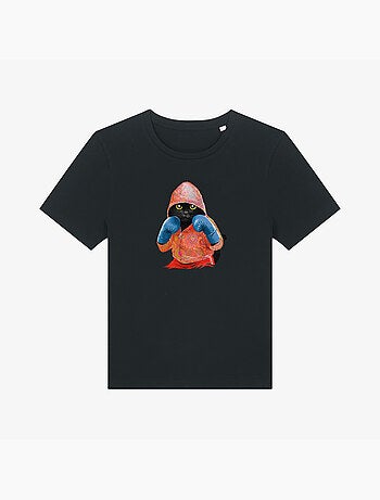 T-shirt Dames - BOXING CAT BLACK