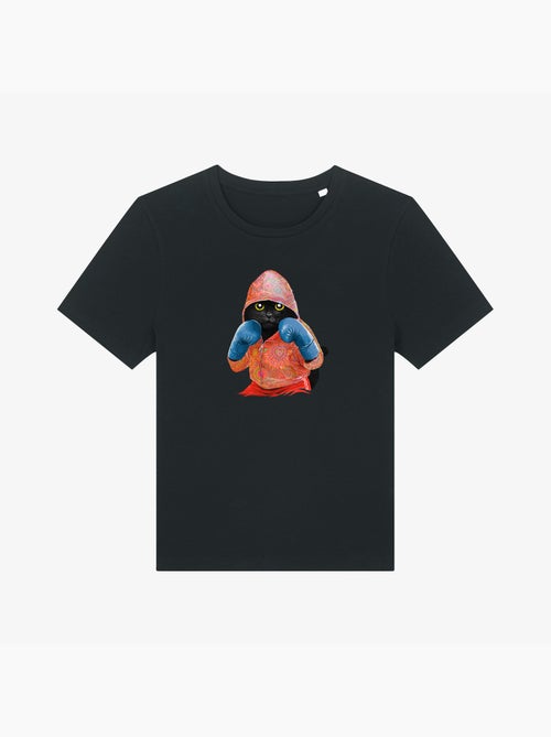 T-shirt Dames - BOXING CAT BLACK - Kiabi