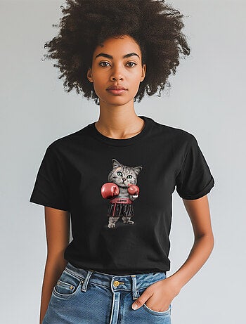 T-shirt Dames - BOXING CAT