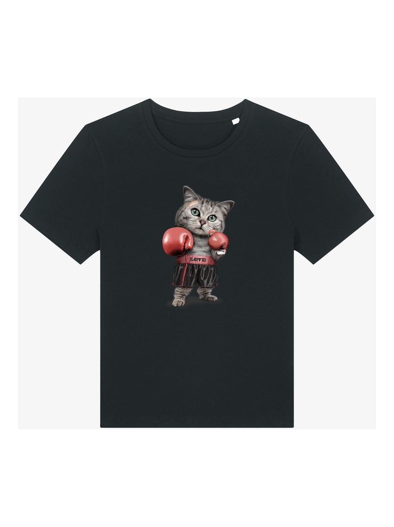 T-shirt Dames - BOXING CAT Zwart - Kiabi