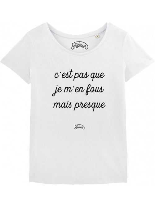 T-shirt Dames - C'EST PAS QUE JE M'EN FOUS MAIS PRESQUE - Kiabi T-shirt Dames - C'EST PAS QUE JE M'EN FOUS MAIS PRESQUE - Kiabi