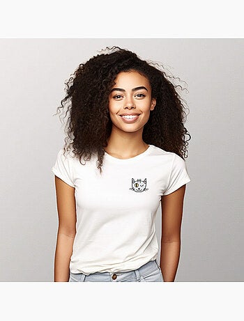 T-shirt Dames - CHAT CLIN DOEIL CŒUR