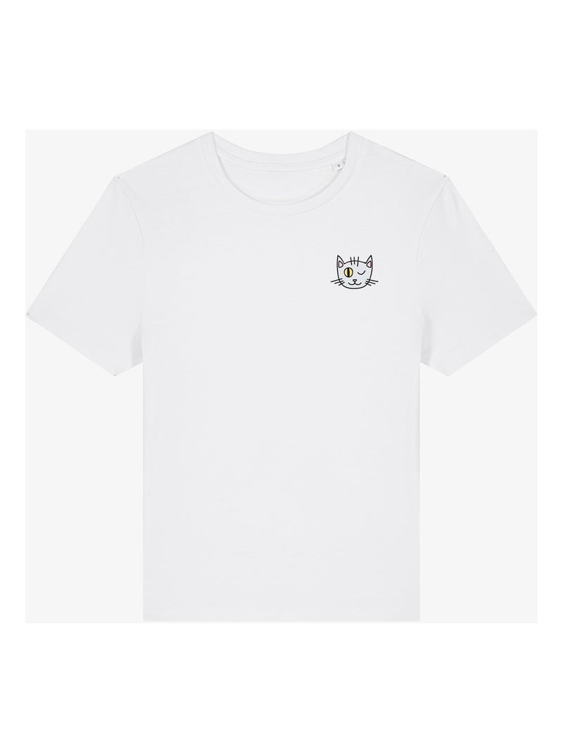 T-shirt Dames - CHAT CLIN DOEIL CŒUR Wit - Kiabi