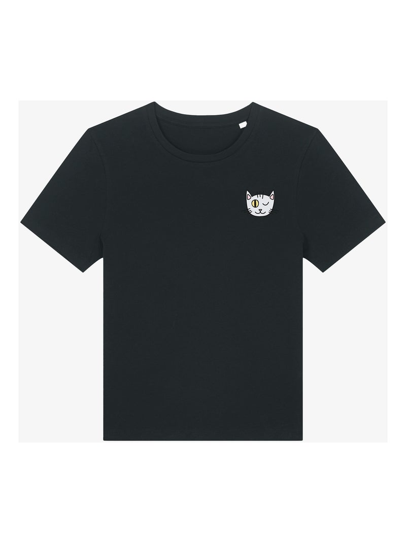 T-shirt Dames - CHAT CLIN DOEIL CŒUR Zwart - Kiabi