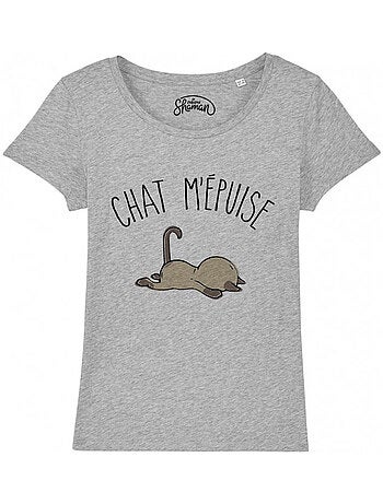 T-shirt Dames - CHAT M'EPUISE