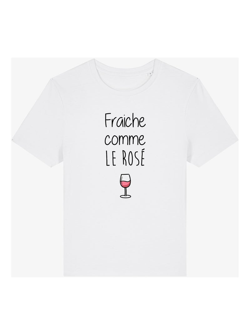 T-shirt Dames - FRAÎCHE COMME LE ROSÉ Wit - Kiabi