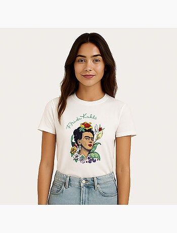 T-shirt Dames - FRIDA KAHLO FLOWERS