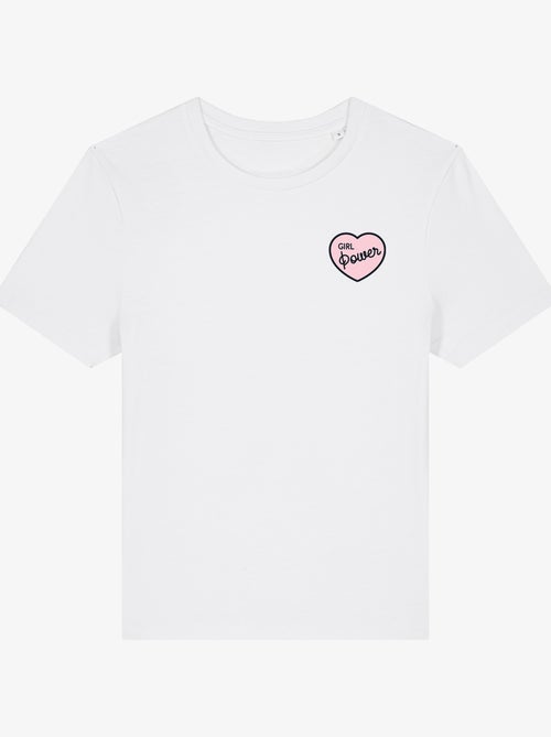 T-shirt Dames - GIRL POWER PINK HEART - Kiabi T-shirt Dames - GIRL POWER PINK HEART - Kiabi