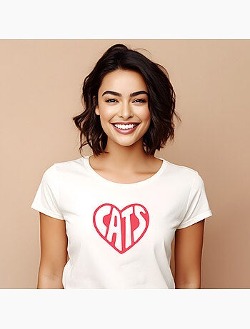 T-shirt Dames - HEART CATS