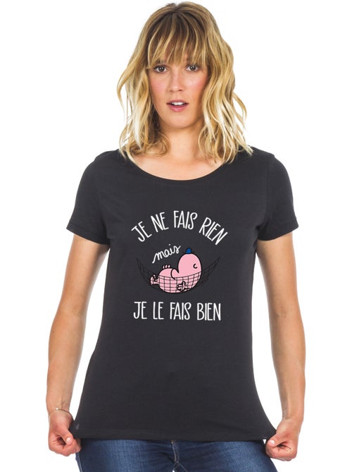 T-shirt Dames - JE NE FAIS RIEN MAIS JE LE FAIS BIEN - Kiabi