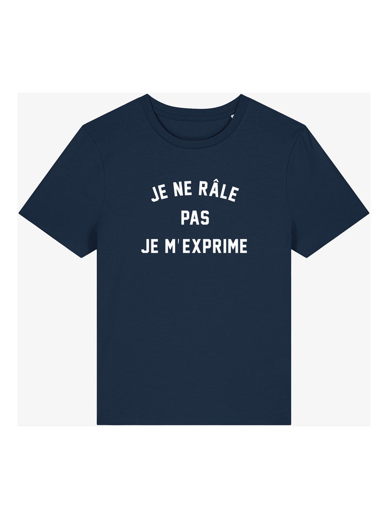 T-shirt Dames - JE NE RÂLE PAS JE M'EXPRIME Marineblauw - Kiabi